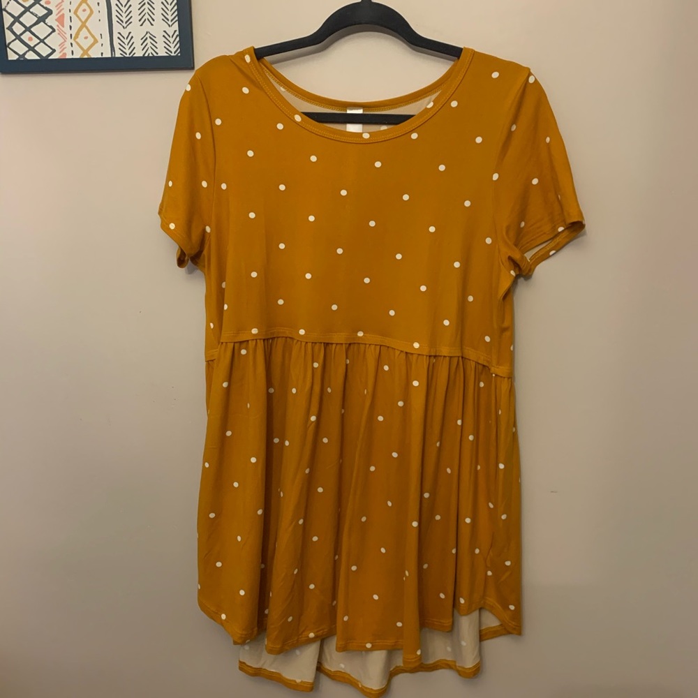 Polka dot mustard tunic